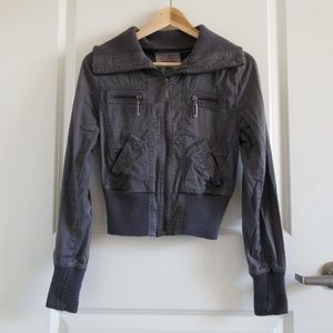 Black Poppy Crop Jacket